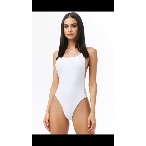 F21 mesh panel one piece swimsuit - Picture 3 of 8
